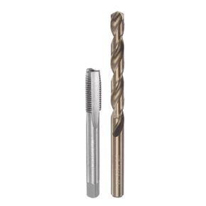 uxcell Tap & Bit Sets, M10 x 1.25 H2 Straight Flute Machine Thread Milling Tap, 8.7mm M35 Cobalt High Speed Steel (HSS-CO) Twist Drill Bit