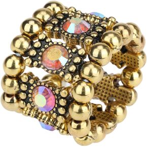Women's Stretch Band Rings Fit Finger Size 6-1/2 To 9 - Soft Elastic Band Perfect for Arthritis - Silk Scarf Holders - Lead & Nickle Free - 4/5 Inch Wide