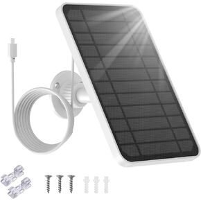 5V 4W Solar Panel Compitable with Eufycam 2C/Eufycam 2C Pro/Eufycam 2 Pro/2/Eufycam E20/ E40 Solar Panel Charger with 360° Adjustment Mount 9.8ft Charging Cord