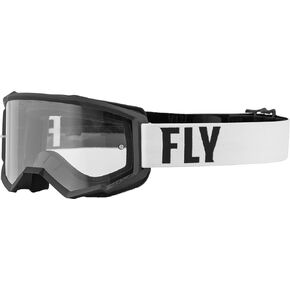 Fly Racing 2022 Youth Focus Goggles (Black/White Clear Lens)