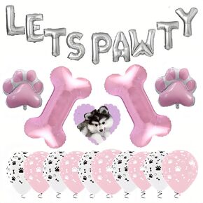 CYMYLAR 3PCS 25 * 28 inch Blue White Dog Paw Balloon Blueyi Foil Balloons/Blueyi Birthday Party Supplies Balloons/Baby Shower Girls and Boys Blue Theme Happy Birthday Party Decorations