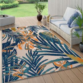 Rugshop Tropical Floral Leaves Indoor/Outdoor Area Rug 3'3"x5' Multi