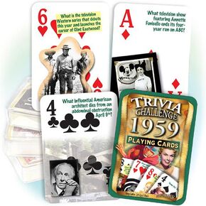 Flickback 1959 Trivia Playing Cards Birthday Gift