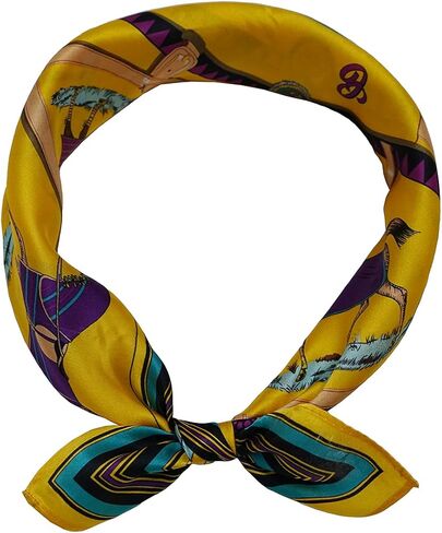 وشاح حريري التوت النقي 100% مقاس 21 بوصة × 21 بوصة أوشحة رأس خفيفة الوزن للنساء والرجال أوشحة مطبوعة مربعة صغيرة in Kuwait