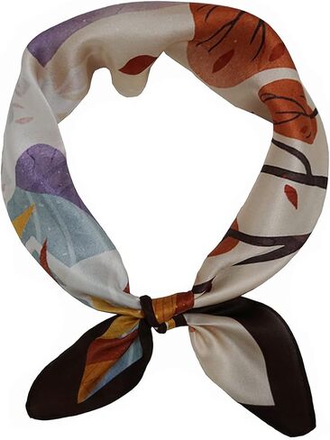 وشاح حريري التوت النقي 100% مقاس 21 بوصة × 21 بوصة أوشحة رأس خفيفة الوزن للنساء والرجال أوشحة مطبوعة مربعة صغيرة in Kuwait