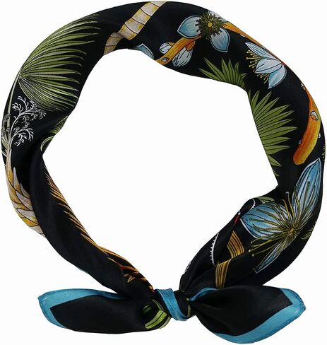 وشاح حريري التوت النقي 100% مقاس 21 بوصة × 21 بوصة أوشحة رأس خفيفة الوزن للنساء والرجال أوشحة مطبوعة مربعة صغيرة in Kuwait