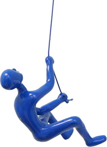 Climbing Man Wall Art for Home Decor with 30" Leather Rope | Polyresin Statues and Sculptures with Hanging Hardware Included for Modern Wall Decor and Motivational Art, Black in Saudi Arabia