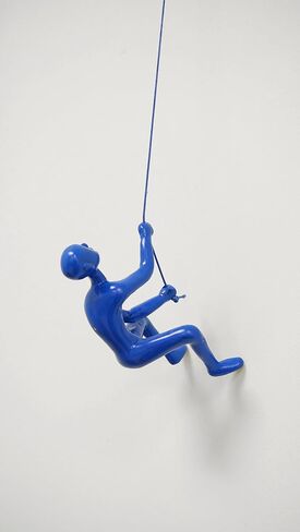 Climbing Man Wall Art for Home Decor with 30" Leather Rope | Polyresin Statues and Sculptures with Hanging Hardware Included for Modern Wall Decor and Motivational Art, Black in Saudi Arabia