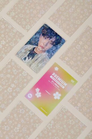Sakura Flower Holographic Kpop Photocard Sleeves Card Protector PVC Free and Acid Free Shield Cover 100 Sleeves per Pack (57x88mm) in Saudi Arabia