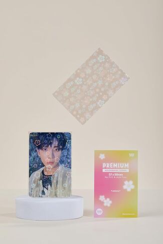 Sakura Flower Holographic Kpop Photocard Sleeves Card Protector PVC Free and Acid Free Shield Cover 100 Sleeves per Pack (57x88mm) in Saudi Arabia