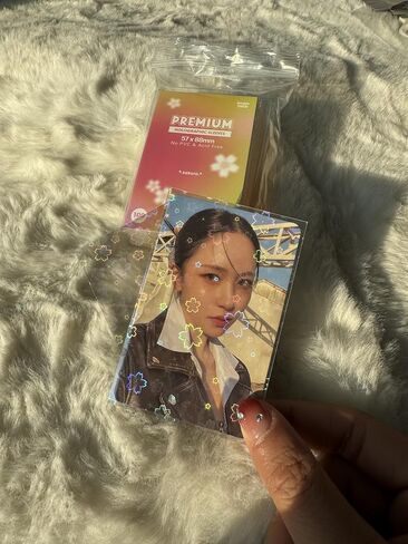 Sakura Flower Holographic Kpop Photocard Sleeves Card Protector PVC Free and Acid Free Shield Cover 100 Sleeves per Pack (57x88mm) in Saudi Arabia