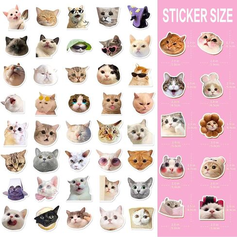 100 PCS Cat Meme Stickers for Kids,Cute Sticker Pack for Vinyl Waterproof Stickers Decals Laptop Tablet Phone Case Scrapbook Folders Skateboard,Girls Boys Rewards and Room Decorations Birthday in Saudi Arabia