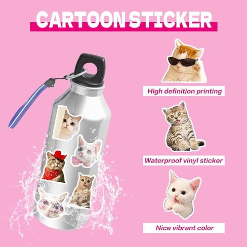 100 PCS Cat Meme Stickers for Kids,Cute Sticker Pack for Vinyl Waterproof Stickers Decals Laptop Tablet Phone Case Scrapbook Folders Skateboard,Girls Boys Rewards and Room Decorations Birthday in Saudi Arabia