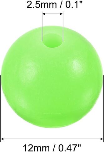 PATIKIL Glow Fishing Beads, Soft Plastic Round Rubber Luminous Fishing Bait Eggs Rig Bead Tackle Lure Accessories with Storage Box in Saudi Arabia