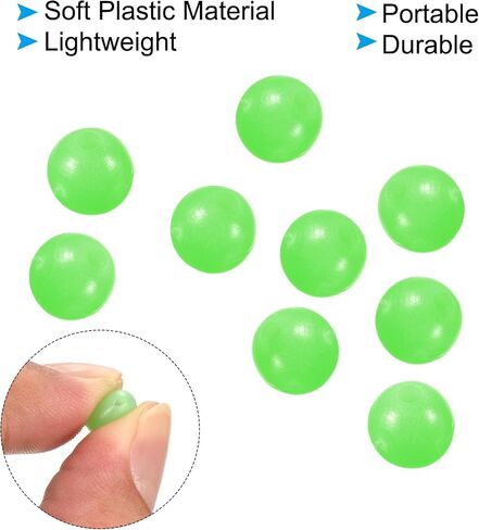 PATIKIL Glow Fishing Beads, Soft Plastic Round Rubber Luminous Fishing Bait Eggs Rig Bead Tackle Lure Accessories with Storage Box in Saudi Arabia