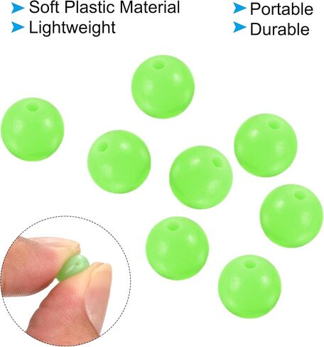 PATIKIL Glow Fishing Beads, Soft Plastic Round Rubber Luminous Fishing Bait Eggs Rig Bead Tackle Lure Accessories with Storage Box in Saudi Arabia