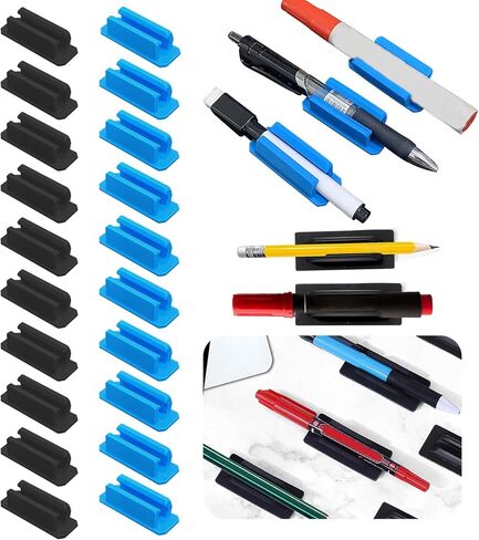 20Pcs Rubber Pencil Holder Pencil Holder for Desk, Adhesive Pen Holder,Pen Holder for Clipboard,for Desk,Classroom,Office. in Saudi Arabia