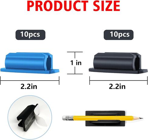 20Pcs Rubber Pencil Holder Pencil Holder for Desk, Adhesive Pen Holder,Pen Holder for Clipboard,for Desk,Classroom,Office. in Saudi Arabia