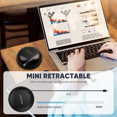 Recgovt Portable Wall Charger with Wall Plug, Fast Charger, Retractable Phone Charger, Retractable Cable & 3000mAh Battery (60% Coverage) Only for Type C Charging Port Series. in Saudi Arabia