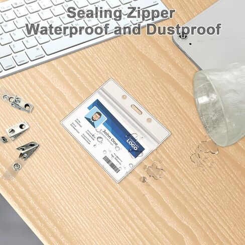 60 عبوة من حامل شارة الهوية الأفقي مع مشبك شارة معدني، حامل بطاقات الاسم مع مشبك شارة الهوية، حامل شارة اسم الهوية البلاستيكي الشفاف أفقي مع مشابك شارة in Kuwait