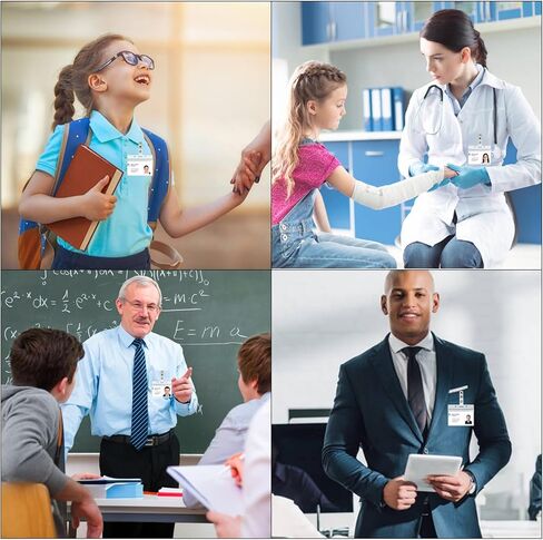 60 عبوة من حامل شارة الهوية الأفقي مع مشبك شارة معدني، حامل بطاقات الاسم مع مشبك شارة الهوية، حامل شارة اسم الهوية البلاستيكي الشفاف أفقي مع مشابك شارة in Kuwait