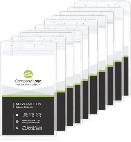 60 عبوة من حامل شارة الهوية الأفقي مع مشبك شارة معدني، حامل بطاقات الاسم مع مشبك شارة الهوية، حامل شارة اسم الهوية البلاستيكي الشفاف أفقي مع مشابك شارة in Kuwait