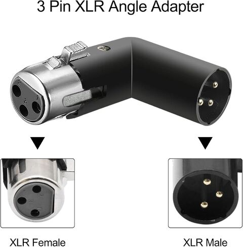 XLR Angle Adapter 3 Pin Dual Male and Female Connector 90 Degree Adjustable 4 Different Angles Right Left Plug Socket for Mixer Microphone Audio Equipment, Metal Adapter, 2 PCS in Saudi Arabia