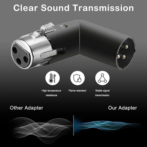 XLR Angle Adapter 3 Pin Dual Male and Female Connector 90 Degree Adjustable 4 Different Angles Right Left Plug Socket for Mixer Microphone Audio Equipment, Metal Adapter, 2 PCS in Saudi Arabia