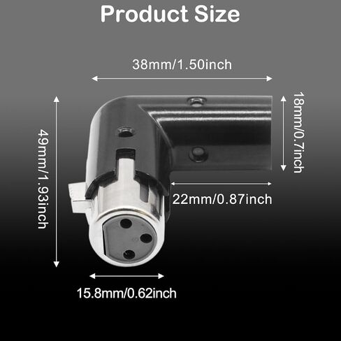 XLR Angle Adapter 3 Pin Dual Male and Female Connector 90 Degree Adjustable 4 Different Angles Right Left Plug Socket for Mixer Microphone Audio Equipment, Metal Adapter, 2 PCS in Saudi Arabia