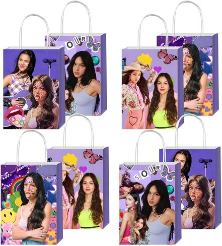 EKIH 12pcs Olivia Party Favor Gift Bags Goodie Bags with Handles for Rodrigo Birthday Party Decorations Supplies in Kuwait