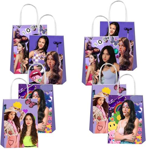 EKIH 12pcs Olivia Party Favor Gift Bags Goodie Bags with Handles for Rodrigo Birthday Party Decorations Supplies in Kuwait