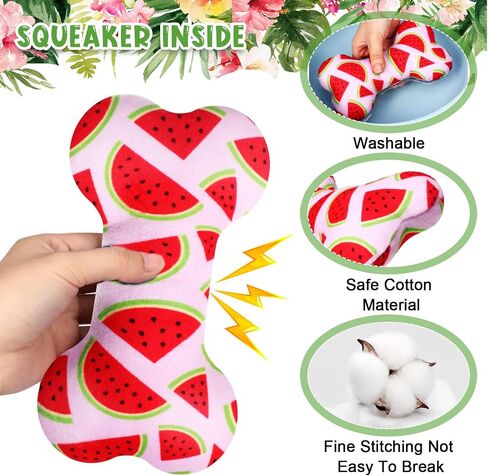 12 Pack Dog Squeaky Bone Toys Plush 4th of July Funny Dog Toy Pets Dog Birthday Toys Supplies Cute Bone Shape Stuffed Chew Toys for Puppy Small Medium Large Dogs Squeak Chew Toss Fetch Play in Saudi Arabia