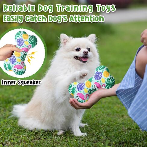 12 Pack Dog Squeaky Bone Toys Plush 4th of July Funny Dog Toy Pets Dog Birthday Toys Supplies Cute Bone Shape Stuffed Chew Toys for Puppy Small Medium Large Dogs Squeak Chew Toss Fetch Play in Saudi Arabia