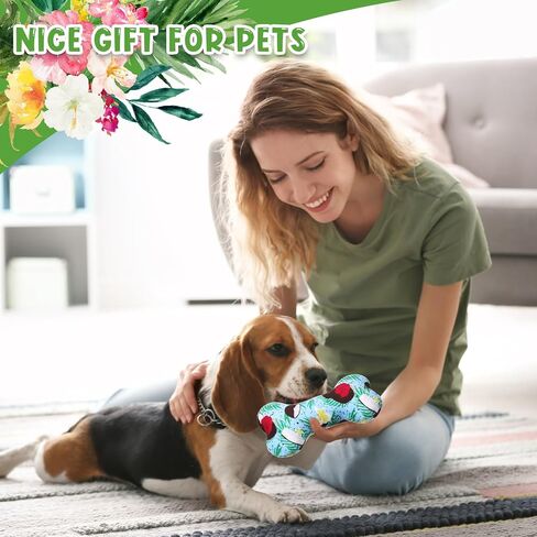12 Pack Dog Squeaky Bone Toys Plush 4th of July Funny Dog Toy Pets Dog Birthday Toys Supplies Cute Bone Shape Stuffed Chew Toys for Puppy Small Medium Large Dogs Squeak Chew Toss Fetch Play in Saudi Arabia
