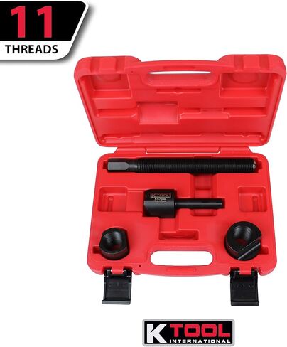 مجموعة فاصل محور العجلة المزدوجة 70385 من K Tool International للكراجات ومحلات الإصلاح والأعمال اليدوية، قطعة واحدة دافعة، 1-1/8 بوصة عمق × 11 خيط، جسم مزخرف، شاحنة ثقيلة/خفيفة، حافلة، شاحنة صغيرة، أو مقطورة in Saudi Arabia