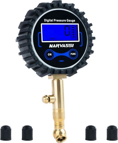 Digital Tire Pressure Gauge for Cars (0-250 PSI) - Electronic Tire Pressure Gauge Digital for Car, SUV, Truck & Motorcycle - Heavy-Duty Air Pressure Gauge, Tire Valve caps in Saudi Arabia