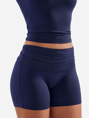 YEOREO Lounge Sets for Women 2 Piece Short Sleeve Square Neck Tops Casual Outfits Fold Over Shorts Workout Tracksuit in Saudi Arabia