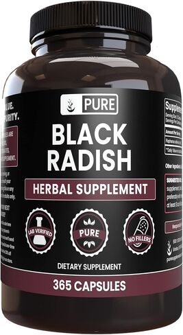 Pure Original Ingredients Black Radish (365 Capsules) No Magnesium Or Rice Fillers, Always Pure, Lab Verified in Saudi Arabia