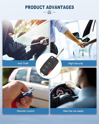 ECCPP Keyless Entry Remote Key Fob for Volkswagen Beetle Golf Jetta Passat 315MHz Uncut 4 Button HLO1J0959753AM HLO1J0959753DC NBG735868T (Pack of 1) in Kuwait