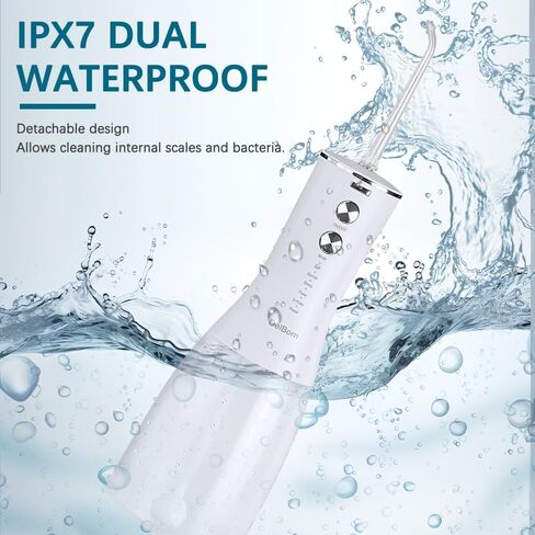 خيط تنظيف الأسنان المائي، جهاز تنظيف الأسنان المائي اللاسلكي القابل لإعادة الشحن، IPX7 مقاوم للماء سعة 350 مل، خزان مياه كهربائي، جهاز تنظيف الأسنان المائي، 4 أنواع فوهات in Saudi Arabia