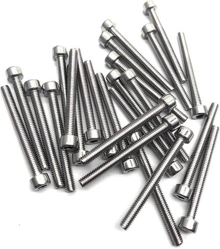 NGe M3 X30MM Stainless Steel Socket Head Cap Screw, Allen Socket Drive,Full Thread,Machine Thread for Full Thread, Shiny Surface, Machine Thread(M3x30MM,50Pcs,Silver) in Saudi Arabia