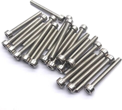 NGe M3 X30MM Stainless Steel Socket Head Cap Screw, Allen Socket Drive,Full Thread,Machine Thread for Full Thread, Shiny Surface, Machine Thread(M3x30MM,50Pcs,Silver) in Saudi Arabia