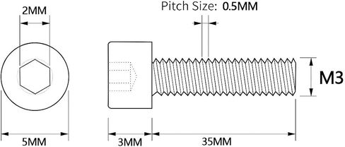 NGe M3 X30MM Stainless Steel Socket Head Cap Screw, Allen Socket Drive,Full Thread,Machine Thread for Full Thread, Shiny Surface, Machine Thread(M3x30MM,50Pcs,Silver) in Saudi Arabia