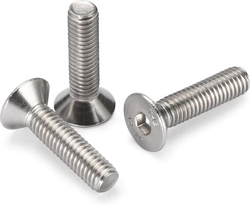 مسمار برأس غاطس بمقبس مسدس بقطارة DIN 7991 - A2 من الفولاذ المقاوم للصدأ - نقل عزم دوران عالٍ، لمسة نهائية من الفولاذ الطبيعي - خيط M6 × طول 25 مم - مجموعة من 50 قطعة in Kuwait