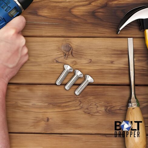 مسمار برأس غاطس بمقبس مسدس بقطارة DIN 7991 - A2 من الفولاذ المقاوم للصدأ - نقل عزم دوران عالٍ، لمسة نهائية من الفولاذ الطبيعي - خيط M6 × طول 25 مم - مجموعة من 50 قطعة in Kuwait