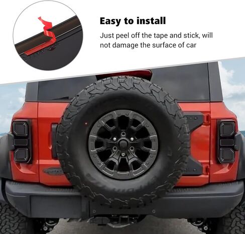 غطاء مصباح تحذير للباب الخلفي من Voodola لسيارة Ford Bronco Raptor غطاء مصباح أسود دخاني لسيارة Ford Bronco Raptor 2021-2023 (ABS، 6 قطع/مجموعة، أسود دخاني) in Saudi Arabia