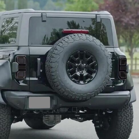 غطاء مصباح تحذير للباب الخلفي من Voodola لسيارة Ford Bronco Raptor غطاء مصباح أسود دخاني لسيارة Ford Bronco Raptor 2021-2023 (ABS، 6 قطع/مجموعة، أسود دخاني) in Saudi Arabia