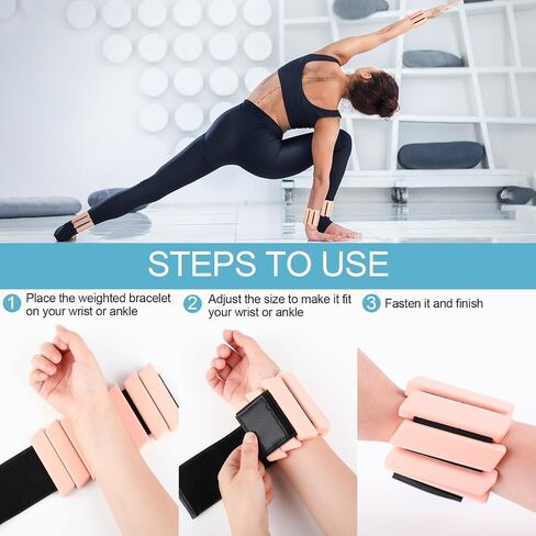 Ankle & Wrist Weights for Women Kids Men - Adjustable Silicone Ankle Weights Set of 2 (1Lb Each), Wearable Arm & Leg Workout Weights Set for Yoga Dance Pilates Cardio Aerobics Walking in Saudi Arabia