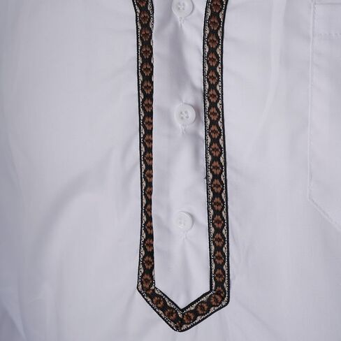 Mens Kaftan Thobe V-Neck Half Sleeve Muslim Robe Dubai Long Gown Saudi Arab Thobe Robes for Summer Beach in Kuwait