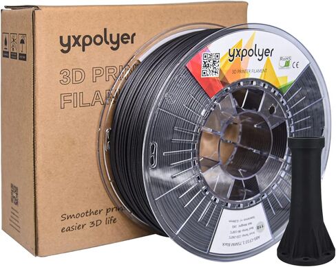 YXPOLYER ألياف الكربون ABS، خيوط ألياف الكربون ABS 1.75، خيوط ألياف الكربون ABS، خيوط طابعة ثلاثية الأبعاد هندسية ABS، بكرة 1 كجم، أسود in Kuwait